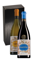 Wijndoos met DeMorgenzon Stellenbosch Maestro White en Blue